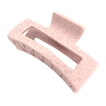 Solomeya Straw Claw Hair Clip Rectangle, Pink