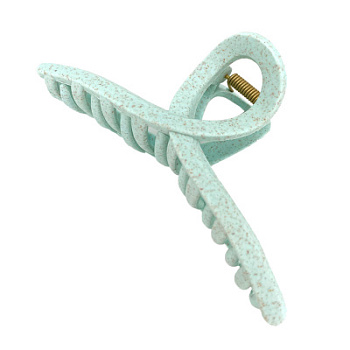 Solomeya Straw Claw Hair Clip Butterfly, Mint
